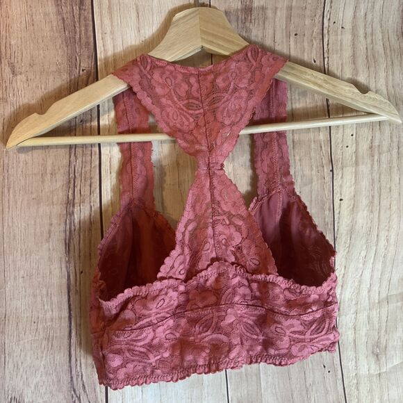 Free People Women’s Galloon Racerback Lace Bralette in Pink size Small - Picture 5 of 5